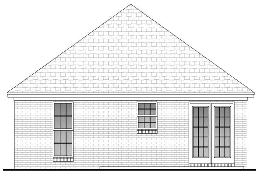 Home Plan Rear Elevation of this 2-Bedroom,850 Sq Ft Plan -142-1031
