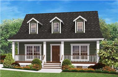 2-Bedroom, 900 Sq Ft Cape Cod House Plan - 142-1032 - Front Exterior