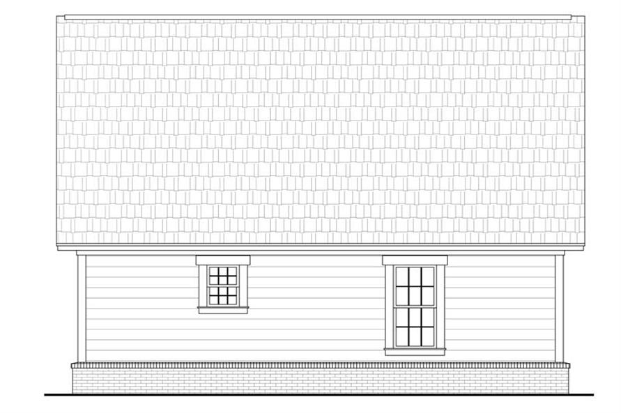 Home Plan Rear Elevation of this 2-Bedroom,900 Sq Ft Plan -142-1032