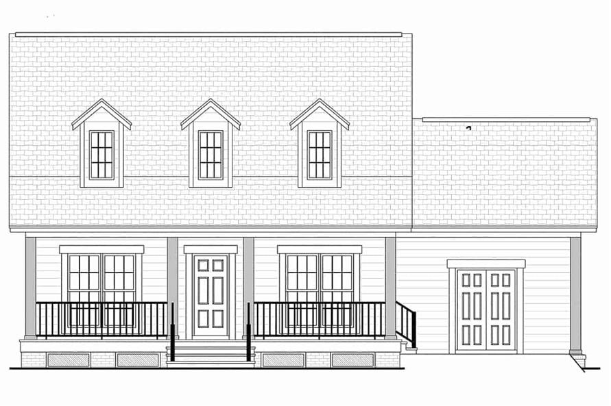 142-1036: Home Plan Front Elevation