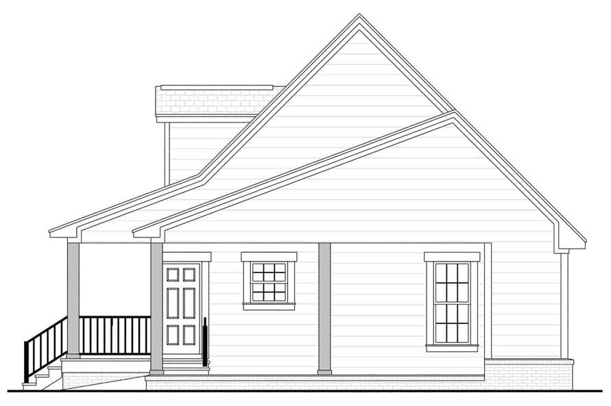 Home Plan Right Elevation of this 2-Bedroom,900 Sq Ft Plan -142-1036