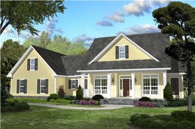 3-Bedroom, 2100 Sq Ft Country Home Plan - 142-1042 - Main Exterior
