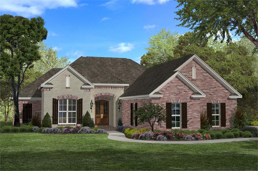 3-Bedroom, 1800 Sq Ft Country Home Plan - 142-1043 - Main Exterior