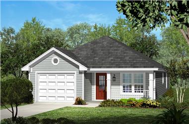 3-Bedroom, 1250 Sq Ft Traditional House Plan - 142-1053 - Front Exterior