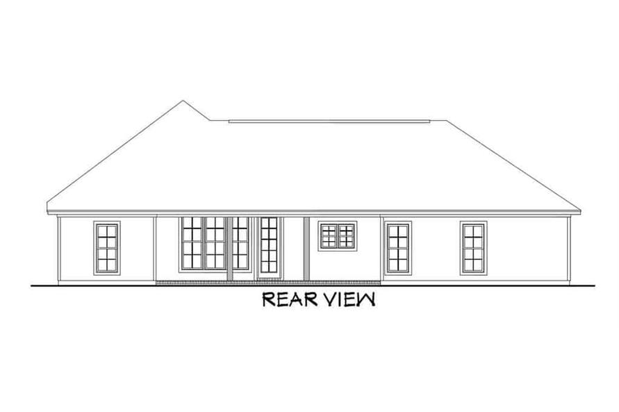 Home Plan Rear Elevation of this 3-Bedroom,1834 Sq Ft Plan -142-1082