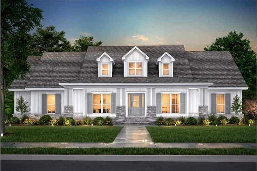 4-Bedroom, 2420 Sq Ft Country Home Plan - 142-1131 - Main Exterior