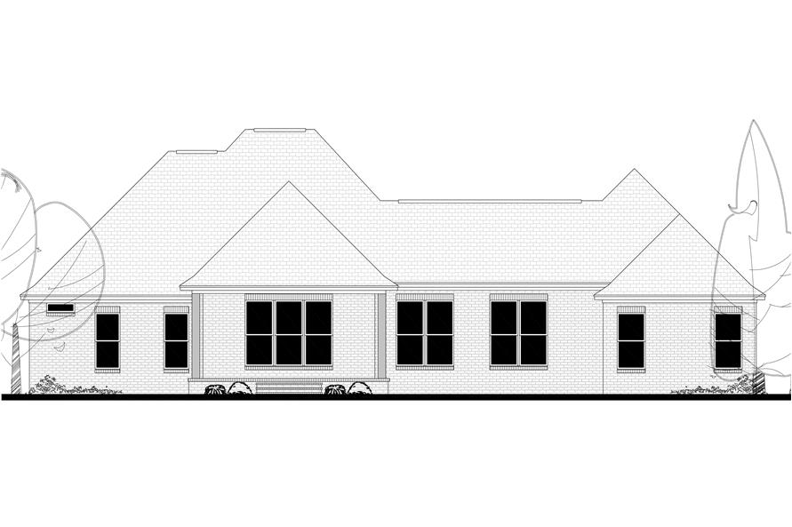 Home Plan Rear Elevation of this 4-Bedroom,3287 Sq Ft Plan -142-1151