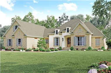 4-Bedroom, 3287 Sq Ft Country House Plan - 142-1151 - Front Exterior