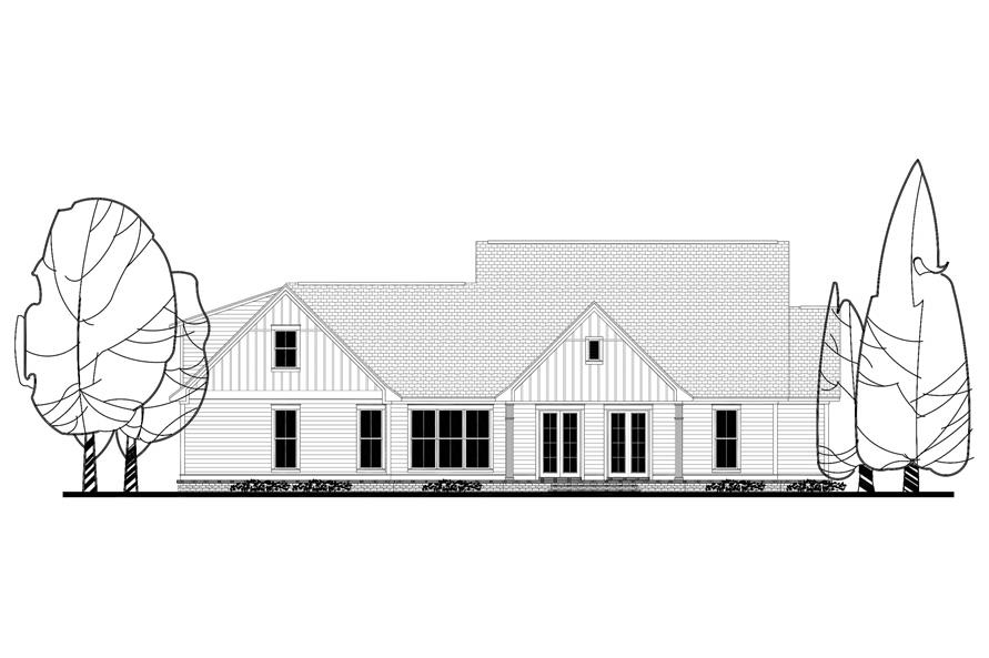 Home Plan Rear Elevation of this 3-Bedroom,2469 Sq Ft Plan -142-1166