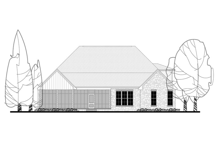 Home Plan Rear Elevation of this 3-Bedroom,2597 Sq Ft Plan -142-1168