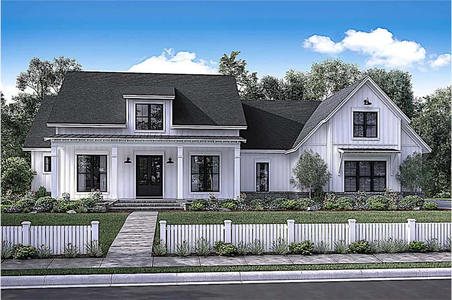 Front View of this 4-Bedroom, 2686 Sq Ft Plan - 142-1169