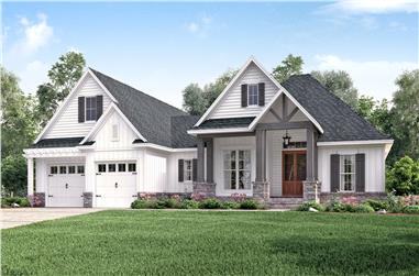 3-Bedroom, 2073 Sq Ft Country Home Plan - 142-1177 - Main Exterior