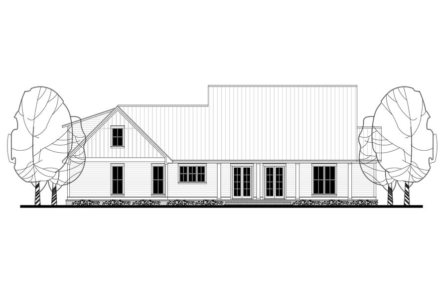 Home Plan Rear Elevation of this 3-Bedroom,2282 Sq Ft Plan -142-1180
