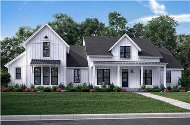 4-Bedroom, 2742 Sq Ft Country Home Plan - 142-1185 - Main Exterior