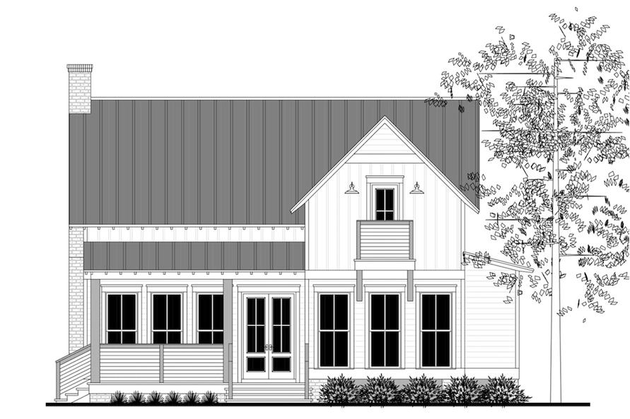 Home Plan Rear Elevation of this 11-Bedroom,1494 Sq Ft Plan -142-1195
