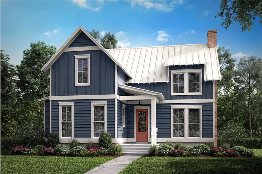 1-Bedroom, 1494 Sq Ft Farmhouse House Plan - 142-1195 - Front Exterior