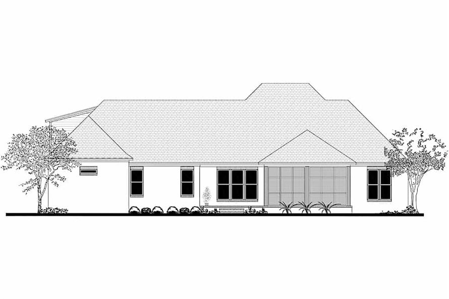 Home Plan Rear Elevation of this 3-Bedroom,2854 Sq Ft Plan -142-1209