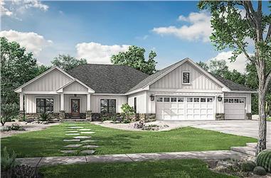 3-Bedroom, 2230 Sq Ft Ranch House - Plan #142-1225 - Front Exterior
