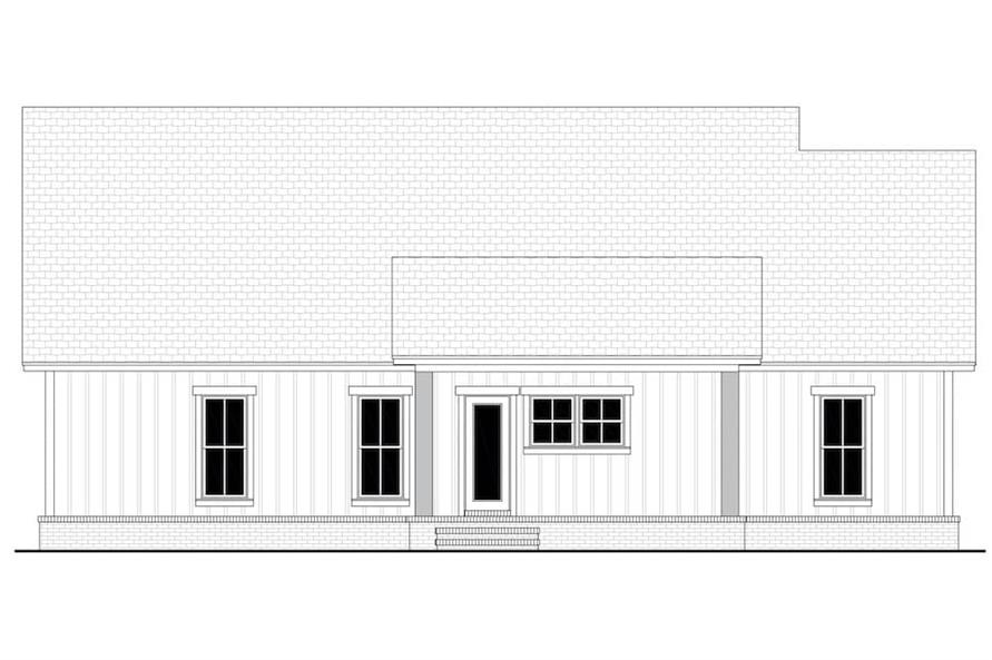 Home Plan Rear Elevation of this 3-Bedroom,1521 Sq Ft Plan -142-1229
