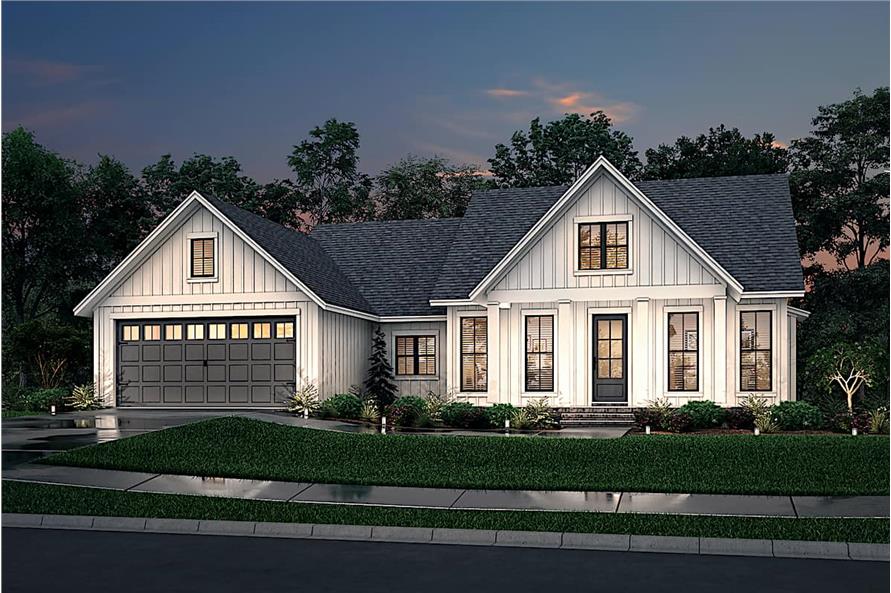 Home at Night of this 3-Bedroom,1706 Sq Ft Plan -142-1230