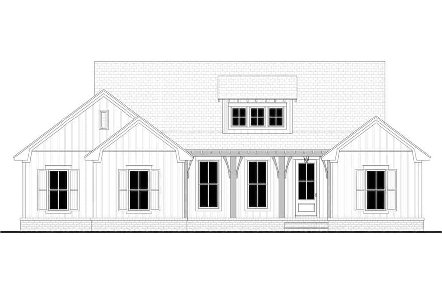 Home Plan Front Elevation of this 3-Bedroom,1697 Sq Ft Plan -142-1240