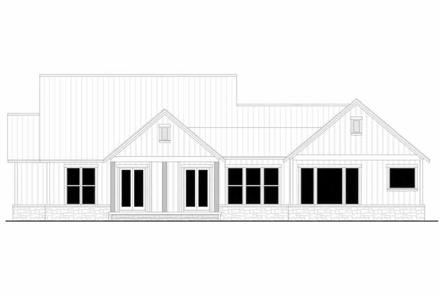 Home Plan Rear Elevation of this 3-Bedroom,2454 Sq Ft Plan -142-1242
