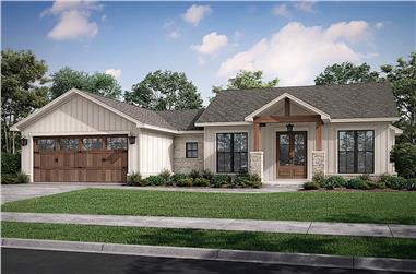 3-Bedroom, 1599 Sq Ft Contemporary House - Plan #142-1256 - Front Exterior