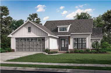 3-Bedroom, 1493 Sq Ft Ranch House - Plan #142-1264 - Front Exterior