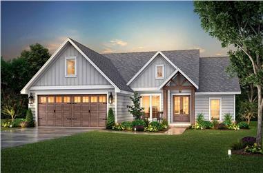 3-Bedroom, 1828 Sq Ft Country Home Plan - 142-1422 - Main Exterior