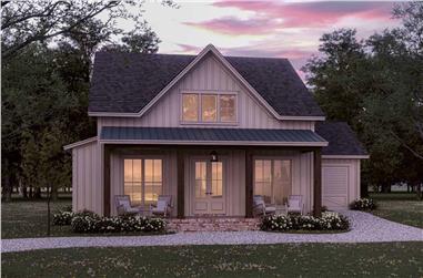 2-Bedroom, 1263 Sq Ft Country Home Plan - 142-1432 - Main Exterior