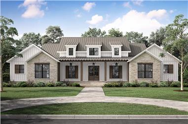 4-Bedroom, 2977 Sq Ft Contemporary House Plan - 142-1445 - Front Exterior