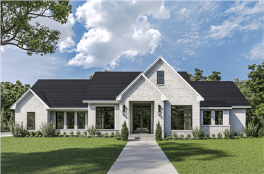 3-Bedroom, 2295 Sq Ft Modern Farmhouse House Plan - 142-1452 - Front Exterior