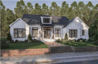3-Bedroom, 2253 Sq Ft Transitional House Plan - 142-1473 - Front Exterior