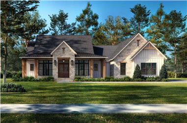 3-Bedroom, 2278 Sq Ft Modern Farmhouse House Plan - 142-1482 - Front Exterior