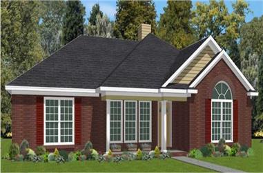 3-Bedroom, 1618 Sq Ft Small House Plans - 144-1017 - Front Exterior