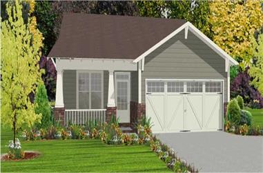 2-Bedroom, 1389 Sq Ft Bungalow House Plan - 144-1024 - Front Exterior