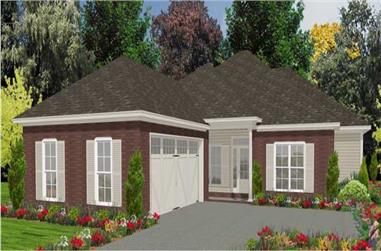 4-Bedroom, 1970 Sq Ft Ranch House Plan - 144-1028 - Front Exterior