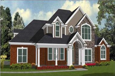 4-Bedroom, 3089 Sq Ft Traditional Home Plan - 144-1037 - Main Exterior