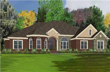 4-Bedroom, 2572 Sq Ft Ranch House Plan - 144-1053 - Front Exterior