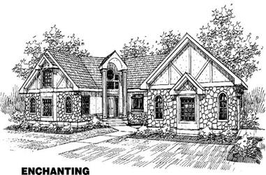 4-Bedroom, 3594 Sq Ft Transitional House Plan - 145-1014 - Front Exterior