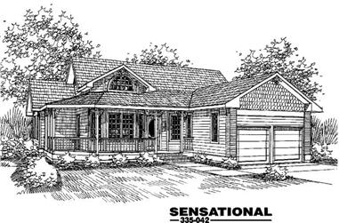 3-Bedroom, 2125 Sq Ft Country House Plan - 145-1015 - Front Exterior