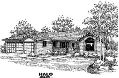 4-Bedroom, 2223 Sq Ft Ranch House Plan - 145-1024 - Front Exterior
