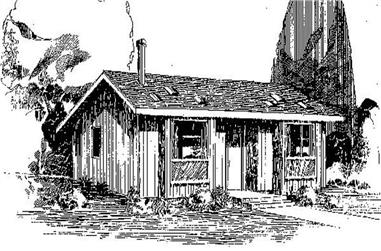 3-Bedroom, 1078 Sq Ft Log Cabin Home Plan - 145-1031 - Main Exterior