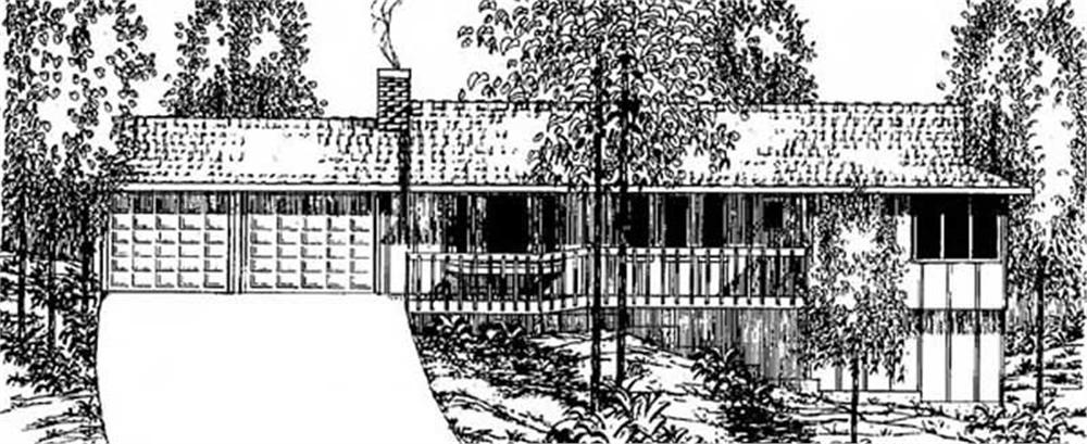 Front view of Contemporary home (ThePlanCollection: House Plan #145-1032)