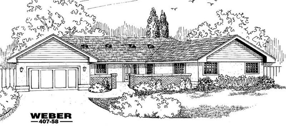 Front view of Contemporary home (ThePlanCollection: House Plan #145-1033)