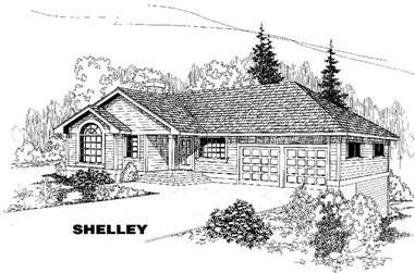 3-Bedroom, 2043 Sq Ft Ranch House Plan - 145-1034 - Front Exterior