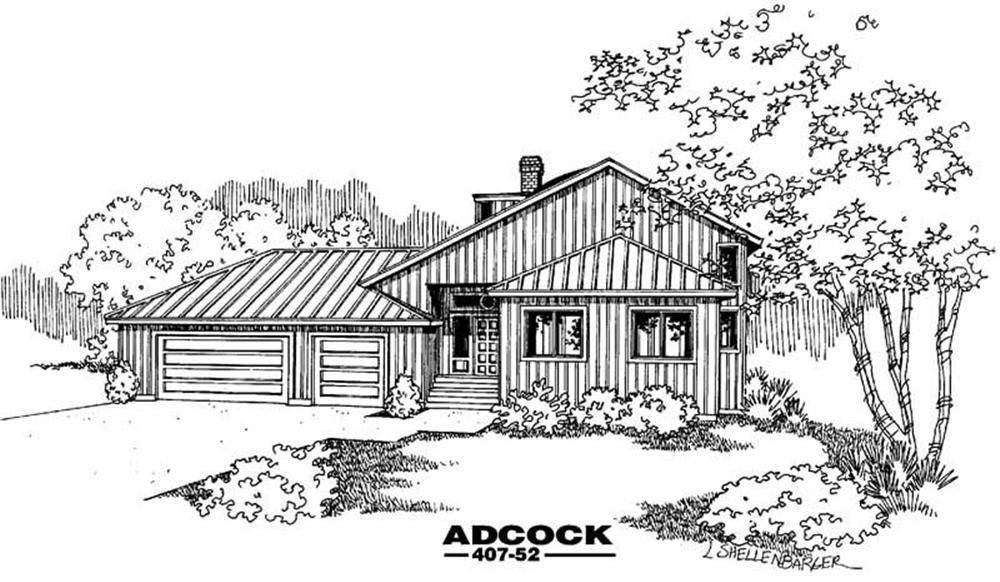 Front view of Contemporary home (ThePlanCollection: House Plan #145-1040)