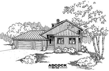 3-Bedroom, 1989 Sq Ft Contemporary House Plan - 145-1040 - Front Exterior