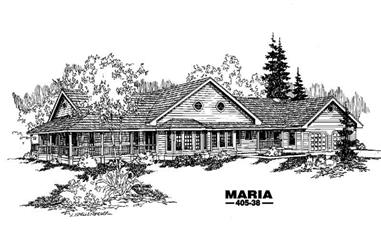 3-Bedroom, 2484 Sq Ft Country House Plan - 145-1048 - Front Exterior
