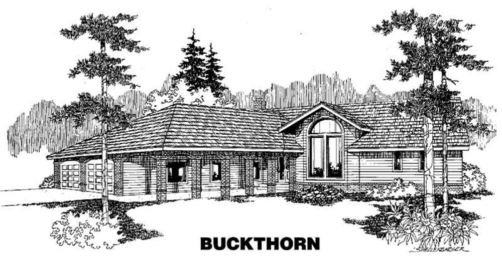 Front view of Contemporary home (ThePlanCollection: House Plan #145-1052)